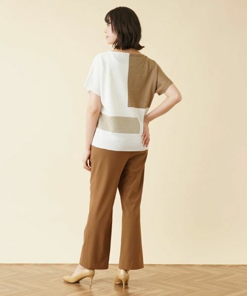 Leilian PLUS HOUSE / レリアンプラスハウス ニット・セーター | カラーブロッククルーネックニット【HAND】 | 詳細3