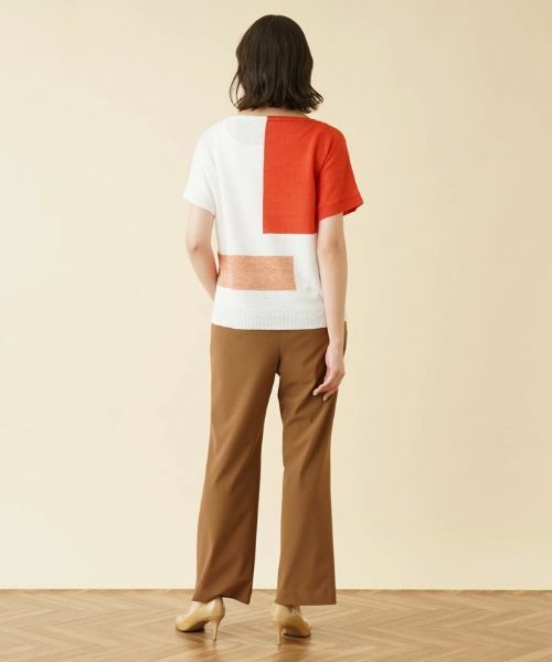 Leilian PLUS HOUSE / レリアンプラスハウス ニット・セーター | カラーブロッククルーネックニット【HAND】 | 詳細6