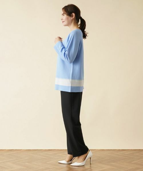 Leilian PLUS HOUSE / レリアンプラスハウス ニット・セーター | ラインラウンドネックニット | 詳細2