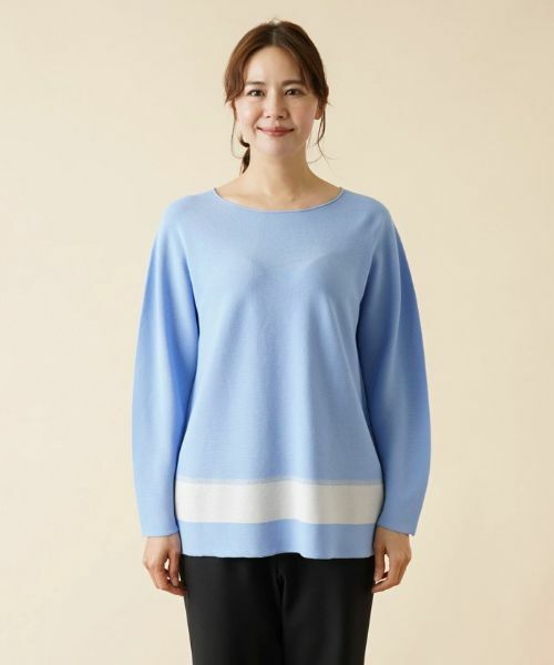 Leilian PLUS HOUSE / レリアンプラスハウス ニット・セーター | ラインラウンドネックニット | 詳細4