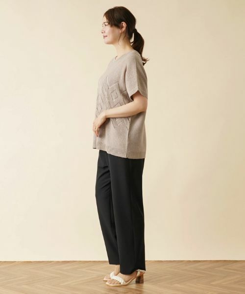 Leilian PLUS HOUSE / レリアンプラスハウス ニット・セーター | スパンコール透かし編みニット【LE TRICOT PERUGIA】 | 詳細2