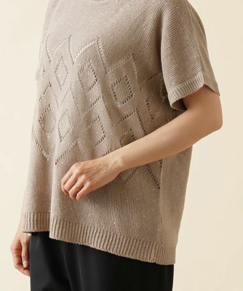 Leilian PLUS HOUSE / レリアンプラスハウス ニット・セーター | スパンコール透かし編みニット【LE TRICOT PERUGIA】 | 詳細9
