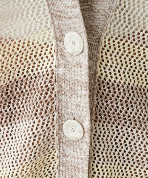 Leilian PLUS HOUSE / レリアンプラスハウス カーディガン・ボレロ | ボーダーVネックメッシュニット【LE TRICOT PERUGIA】 | 詳細10