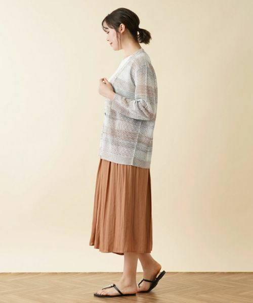 Leilian PLUS HOUSE / レリアンプラスハウス カーディガン・ボレロ | ボーダーVネックメッシュニット【LE TRICOT PERUGIA】 | 詳細12