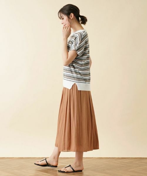 Leilian PLUS HOUSE / レリアンプラスハウス ニット・セーター | マルチボーダーフレンチスリーブニット【LE TRICOT PERUGIA】 | 詳細2