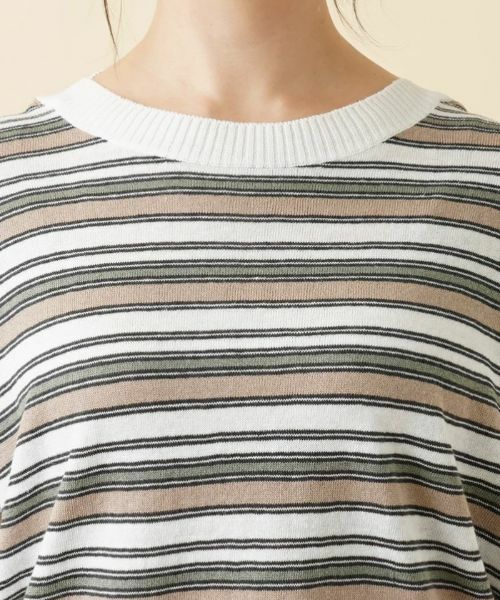 Leilian PLUS HOUSE / レリアンプラスハウス ニット・セーター | マルチボーダーフレンチスリーブニット【LE TRICOT PERUGIA】 | 詳細7