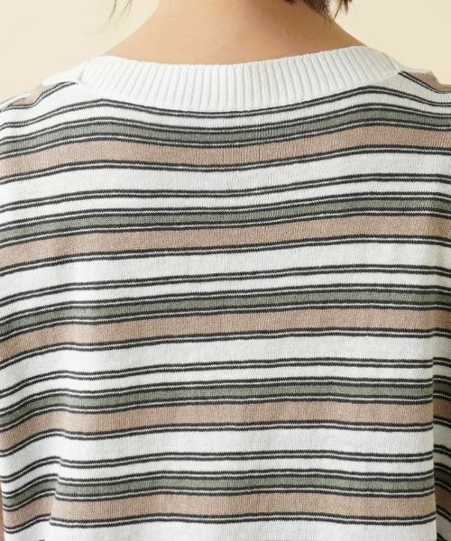 Leilian PLUS HOUSE / レリアンプラスハウス ニット・セーター | マルチボーダーフレンチスリーブニット【LE TRICOT PERUGIA】 | 詳細8