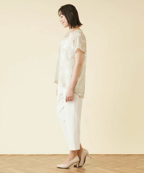 Leilian PLUS HOUSE / レリアンプラスハウス シャツ・ブラウス | 幾何学柄フレンチスリーブブラウス | 詳細13