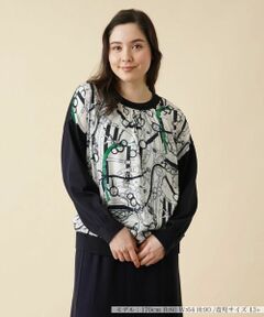 Leilian PLUS HOUSE / レリアンプラスハウス ニット・セーター | ベルト柄異素材切替ニットプルオーバー