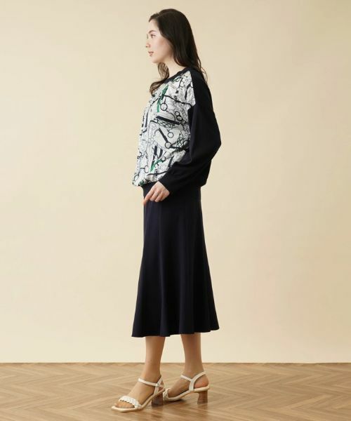 Leilian PLUS HOUSE / レリアンプラスハウス ニット・セーター | ベルト柄異素材切替ニットプルオーバー | 詳細2