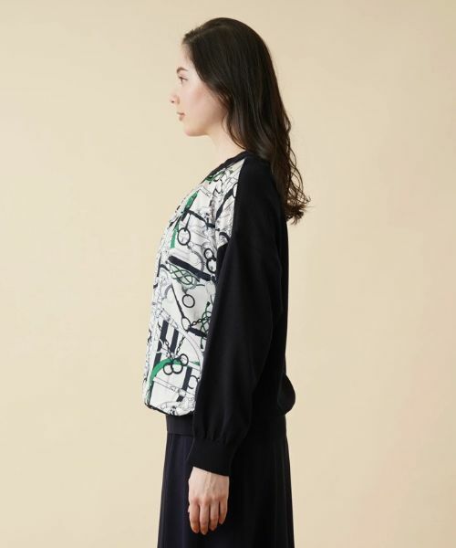 Leilian PLUS HOUSE / レリアンプラスハウス ニット・セーター | ベルト柄異素材切替ニットプルオーバー | 詳細5