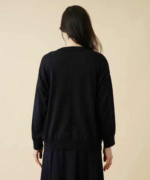 Leilian PLUS HOUSE / レリアンプラスハウス ニット・セーター | ベルト柄異素材切替ニットプルオーバー | 詳細6