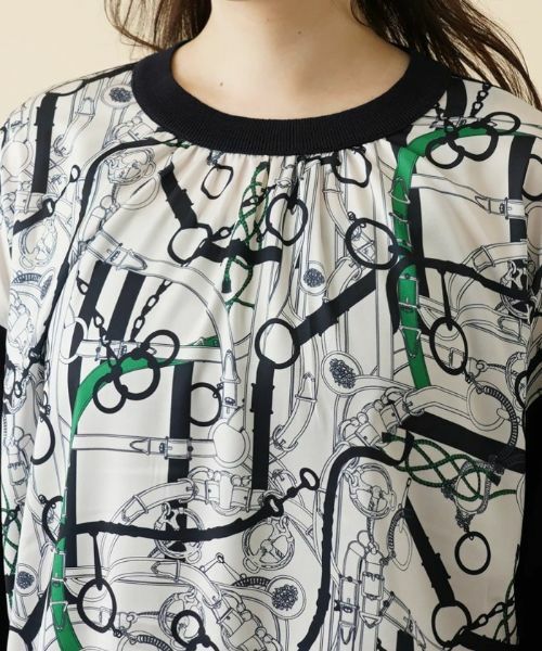 Leilian PLUS HOUSE / レリアンプラスハウス ニット・セーター | ベルト柄異素材切替ニットプルオーバー | 詳細7