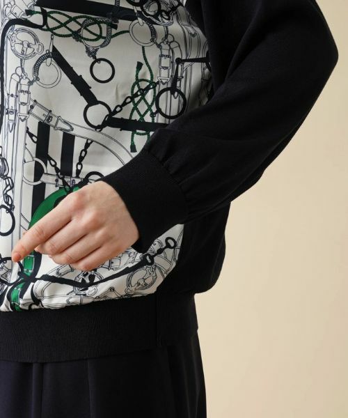 Leilian PLUS HOUSE / レリアンプラスハウス ニット・セーター | ベルト柄異素材切替ニットプルオーバー | 詳細9