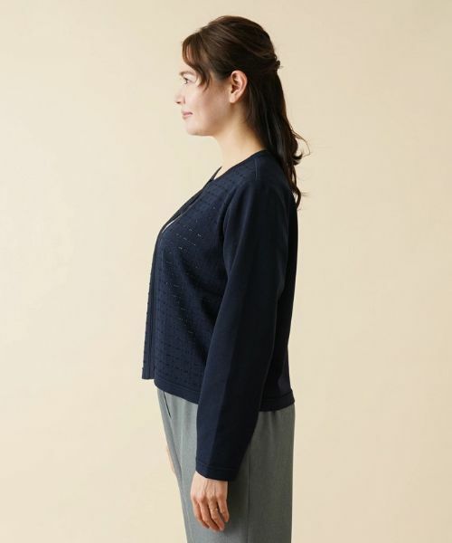 Leilian PLUS HOUSE / レリアンプラスハウス カーディガン・ボレロ | 透かし編み長袖カーディガン | 詳細5
