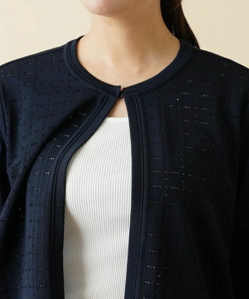 Leilian PLUS HOUSE / レリアンプラスハウス カーディガン・ボレロ | 透かし編み長袖カーディガン | 詳細6