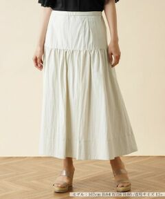 Leilian PLUS HOUSE / レリアンプラスハウス ミニ・ひざ丈スカート | 洗えるギャザー切り替えロングスカート【my Perfect wardrobe】