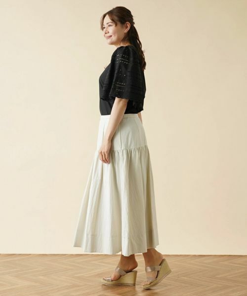 Leilian PLUS HOUSE / レリアンプラスハウス ミニ・ひざ丈スカート | 洗えるギャザー切り替えロングスカート【my Perfect wardrobe】 | 詳細2