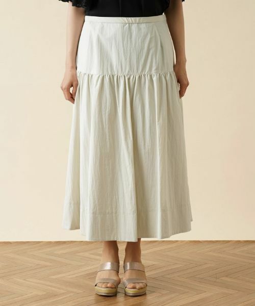 Leilian PLUS HOUSE / レリアンプラスハウス ミニ・ひざ丈スカート | 洗えるギャザー切り替えロングスカート【my Perfect wardrobe】 | 詳細4