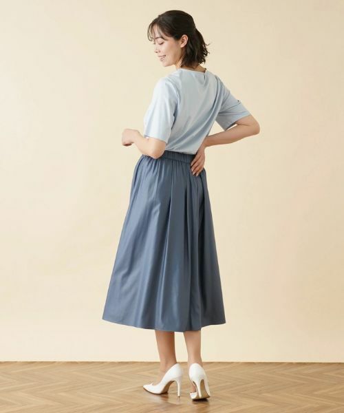 Leilian PLUS HOUSE / レリアンプラスハウス ミニ・ひざ丈スカート | ギャザーフレアスカート【my Perfect wardrobe】 | 詳細3