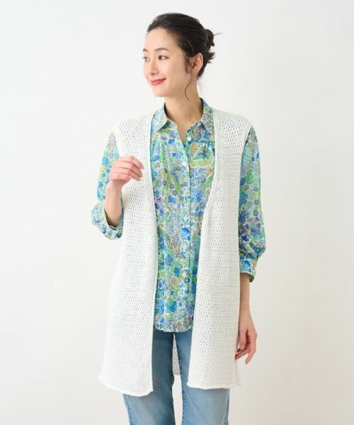 Leilian PLUS HOUSE/レリアンプラスハウス ニットジレ【Leilian the Week】 アイボリー 13+ Leilian PLUS HOUSE/レリアンプラスハウス ニットジレ【Leilian the Week】 アイボリー 13+