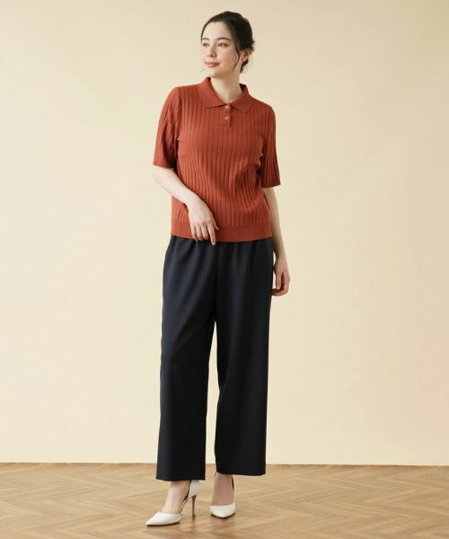Leilian PLUS HOUSE / レリアンプラスハウス ポロシャツ | ワイドリブニットポロシャツ | 詳細11