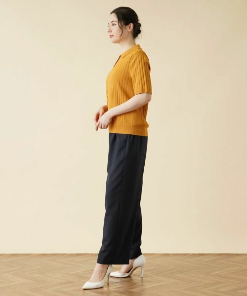 Leilian PLUS HOUSE / レリアンプラスハウス ポロシャツ | ワイドリブニットポロシャツ | 詳細2