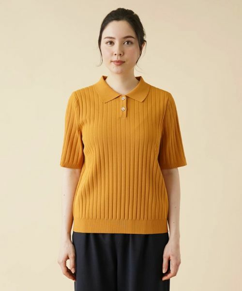 Leilian PLUS HOUSE / レリアンプラスハウス ポロシャツ | ワイドリブニットポロシャツ | 詳細4