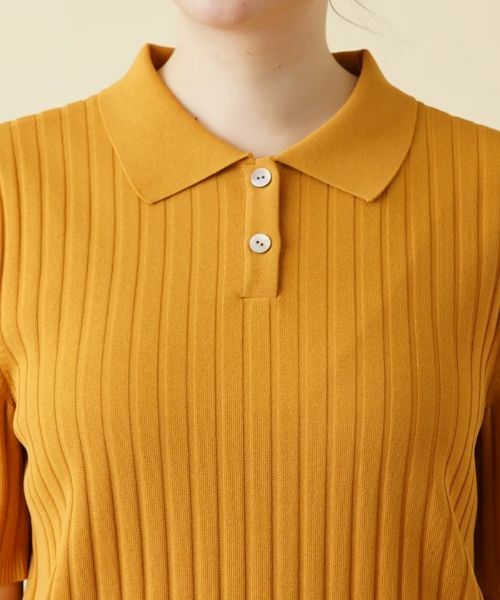 Leilian PLUS HOUSE / レリアンプラスハウス ポロシャツ | ワイドリブニットポロシャツ | 詳細7