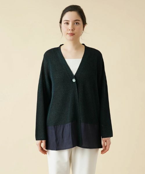 Leilian PLUS HOUSE / レリアンプラスハウス カーディガン・ボレロ | ラメVネックカーディガン | 詳細4