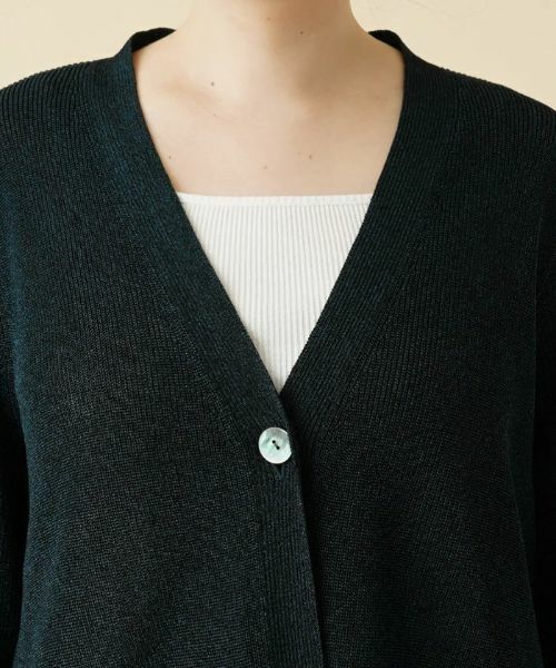 Leilian PLUS HOUSE / レリアンプラスハウス カーディガン・ボレロ | ラメVネックカーディガン | 詳細7