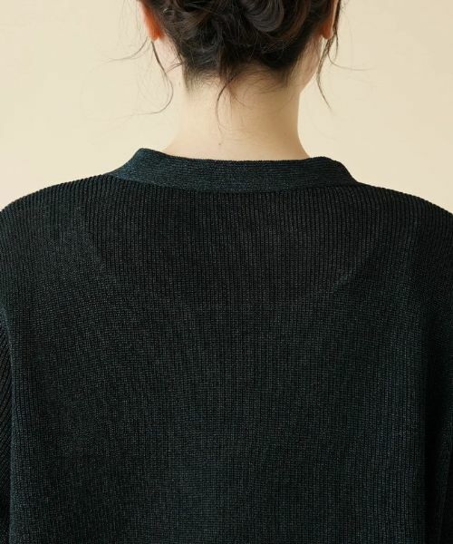 Leilian PLUS HOUSE / レリアンプラスハウス カーディガン・ボレロ | ラメVネックカーディガン | 詳細8