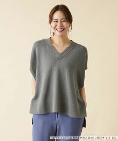 Leilian PLUS HOUSE / レリアンプラスハウス テーラードジャケット | Vネックニットベスト【my Perfect wardrobe】
