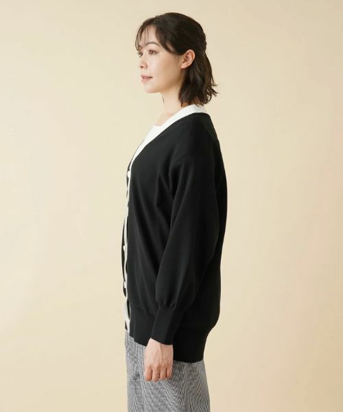 Leilian PLUS HOUSE / レリアンプラスハウス カーディガン・ボレロ | 配色Vネックニットカーディガン【my perfect wardrobe】 | 詳細5