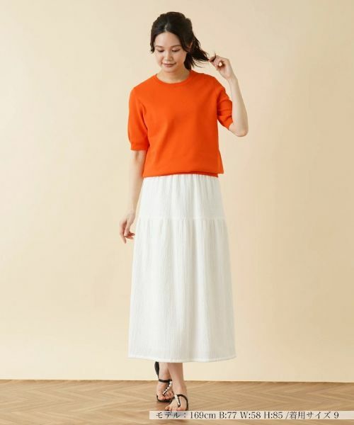 Leilian PLUS HOUSE / レリアンプラスハウス ニット・セーター | クルーネック半袖ニット | 詳細1