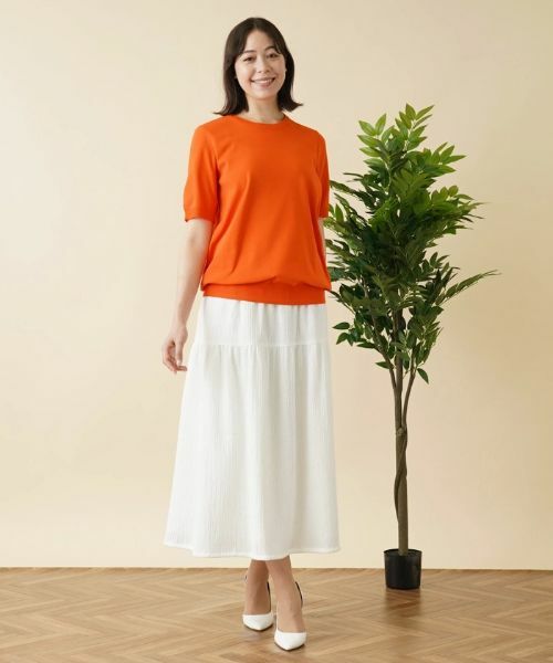 Leilian PLUS HOUSE / レリアンプラスハウス ニット・セーター | クルーネック半袖ニット | 詳細12