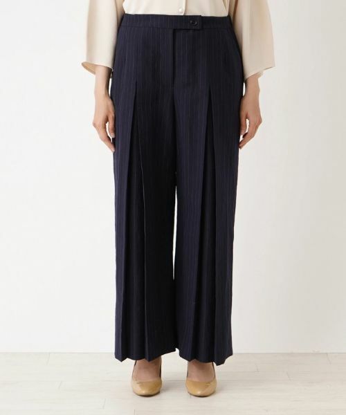 Leilian PLUS HOUSE / レリアンプラスハウス その他パンツ | ストライプ柄ワイドパンツ【Leilian：EZUMI】 | 詳細4