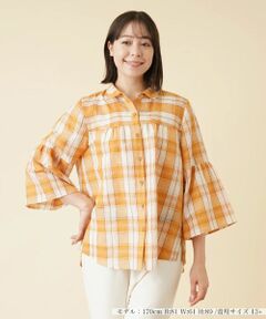 Leilian PLUS HOUSE / レリアンプラスハウス シャツ・ブラウス | チェックチュニックブラウス
