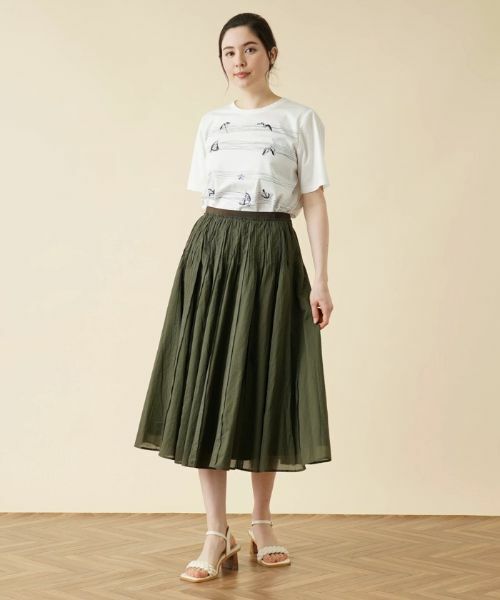 Leilian PLUS HOUSE / レリアンプラスハウス ミニ・ひざ丈スカート | タックミモレスカート | 詳細10