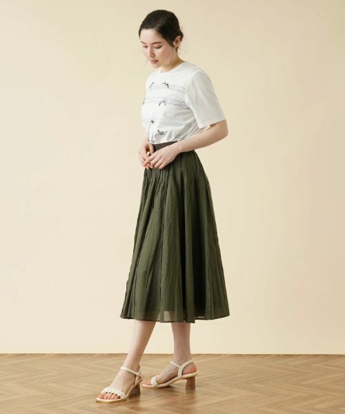 Leilian PLUS HOUSE / レリアンプラスハウス ミニ・ひざ丈スカート | タックミモレスカート | 詳細11