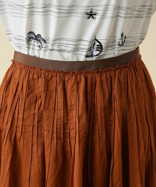 Leilian PLUS HOUSE / レリアンプラスハウス ミニ・ひざ丈スカート | タックミモレスカート | 詳細7