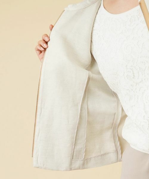 Leilian PLUS HOUSE / レリアンプラスハウス テーラードジャケット | 異素材切替ジップジャケット【ROCHAS Premiere】 | 詳細10