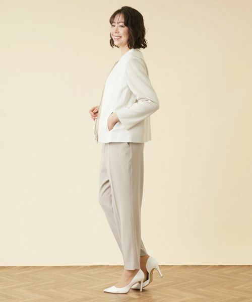 Leilian PLUS HOUSE / レリアンプラスハウス テーラードジャケット | 異素材切替ジップジャケット【ROCHAS Premiere】 | 詳細2