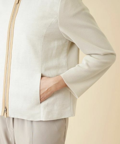 Leilian PLUS HOUSE / レリアンプラスハウス テーラードジャケット | 異素材切替ジップジャケット【ROCHAS Premiere】 | 詳細9