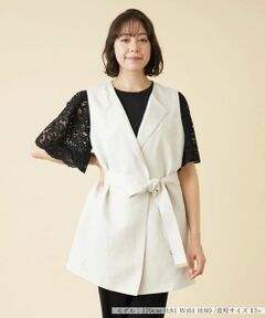 Leilian PLUS HOUSE / レリアンプラスハウス テーラードジャケット | ラペルドロングベスト【ROCHAS Premiere】