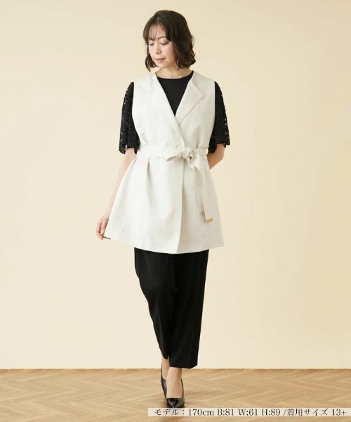 Leilian PLUS HOUSE / レリアンプラスハウス テーラードジャケット | ラペルドロングベスト【ROCHAS Premiere】 | 詳細1