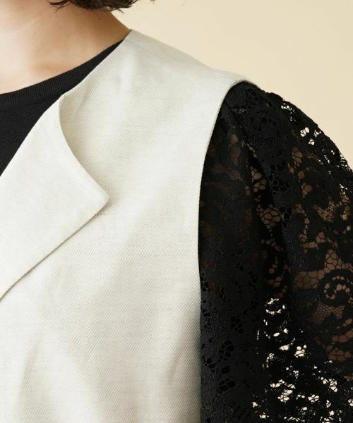 Leilian PLUS HOUSE / レリアンプラスハウス テーラードジャケット | ラペルドロングベスト【ROCHAS Premiere】 | 詳細10