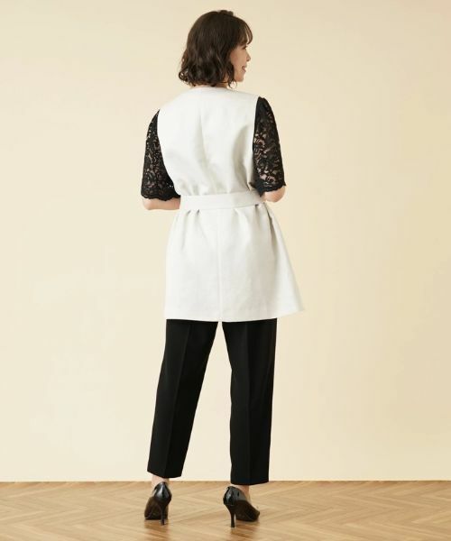 Leilian PLUS HOUSE / レリアンプラスハウス テーラードジャケット | ラペルドロングベスト【ROCHAS Premiere】 | 詳細3