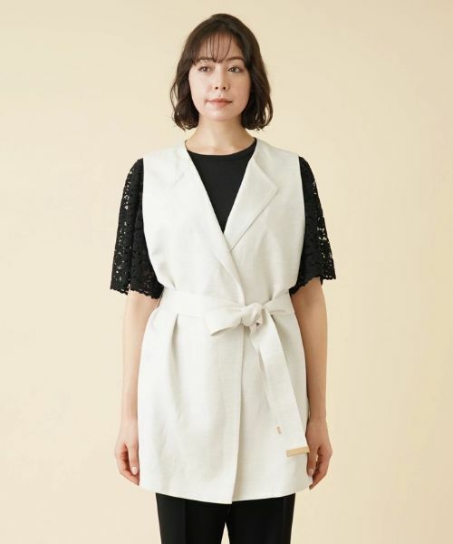 Leilian PLUS HOUSE / レリアンプラスハウス テーラードジャケット | ラペルドロングベスト【ROCHAS Premiere】 | 詳細5
