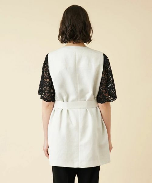 Leilian PLUS HOUSE / レリアンプラスハウス テーラードジャケット | ラペルドロングベスト【ROCHAS Premiere】 | 詳細7